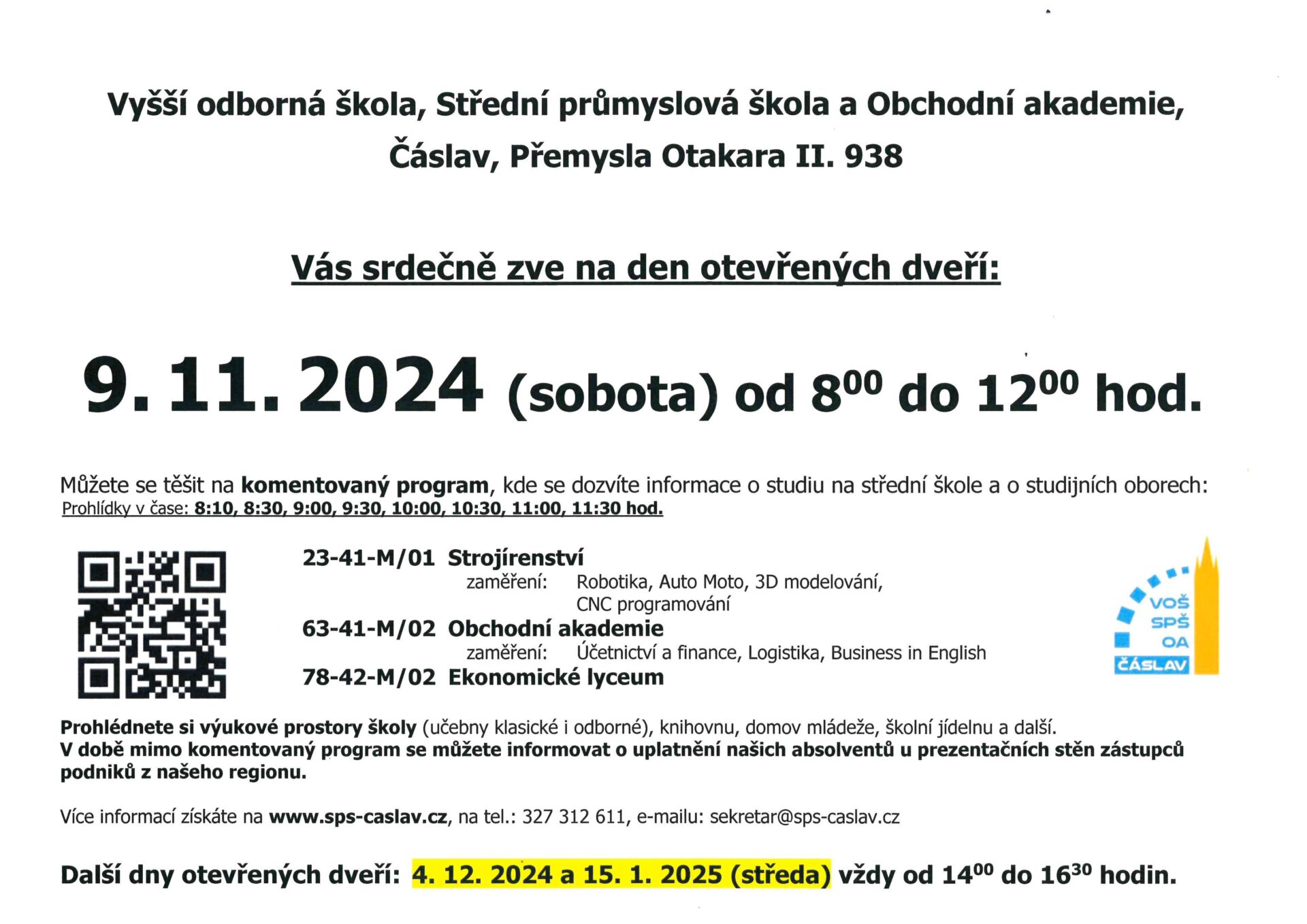 dod 24 11 9 | VOŠ, SPŠ a OA Čáslav